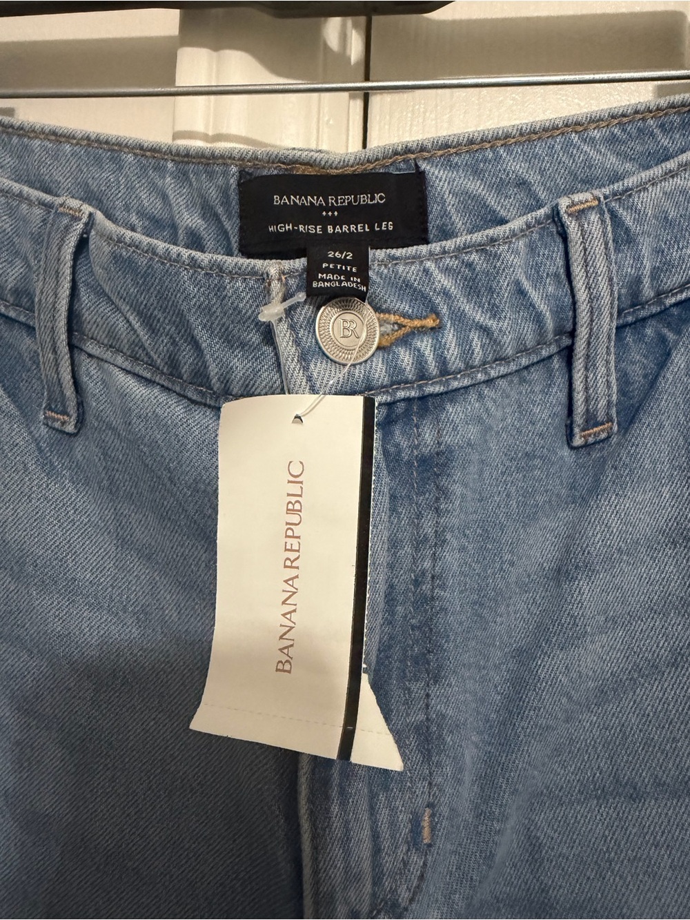 Banana Republic Light Blue High-Rise Barrel Leg Jeans